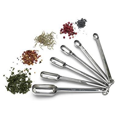 RSVP International RSVP International Endurance Stainless Steel Spice Measuring Spoon, Set of 6 (DILL), set 6, Silver