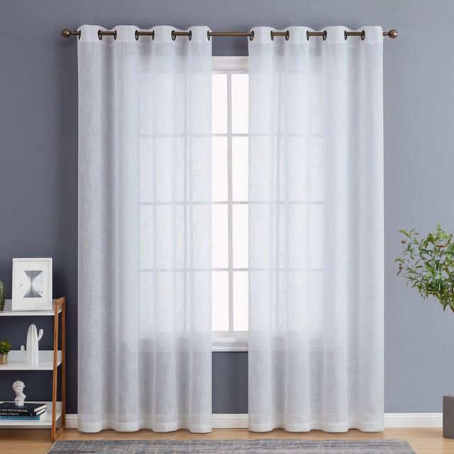 Aleksander Solid Semi-Sheer Grommet Curtain Panels