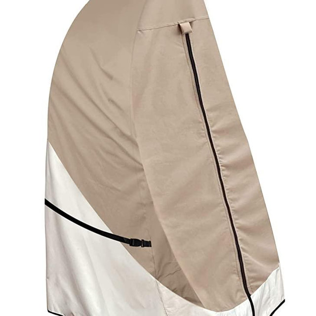 Porch Shield Patio Hanging Egg Chair Cover - Waterproof Outdoor Single Seat Wicker Swing Egg Chair with Stand Protector, Light Tan & Khaki