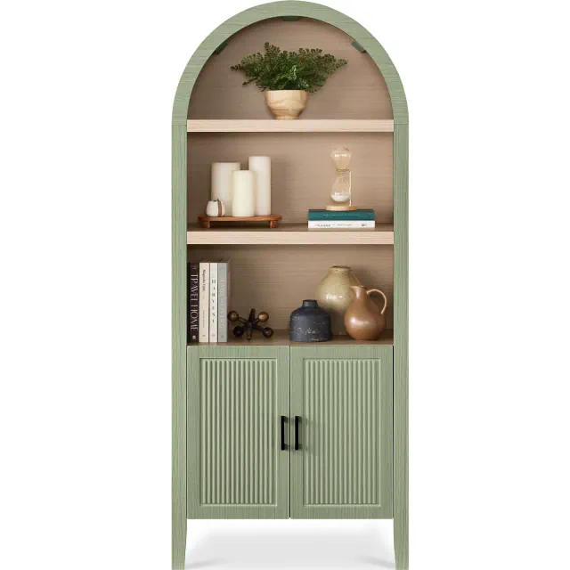Best Choice Products 72" Tall Arched Pantry Cabinet w/ Doors, 5-Tier Storage Cabinet w/Adjustable Shelves - Sage