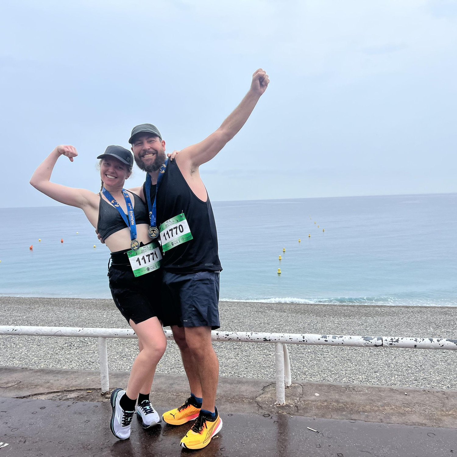 Our first road race 10K in Nice, France. Alle!