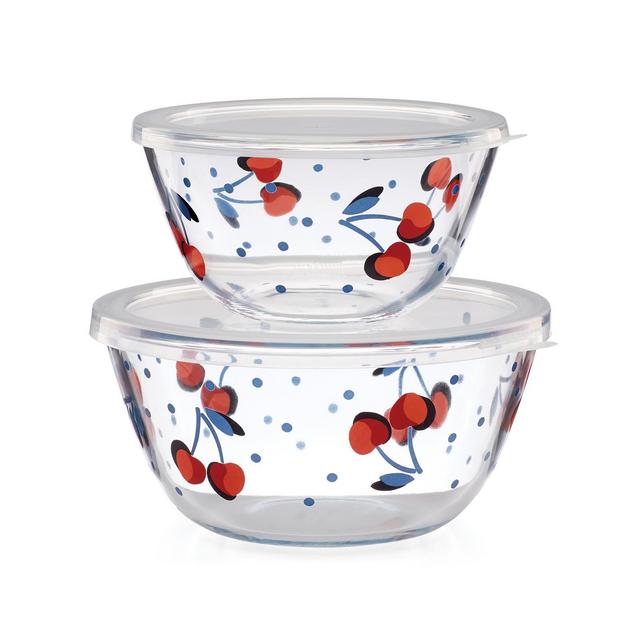 kate spade new york Vintage Cherry Dot Round Serve and Store, S/2