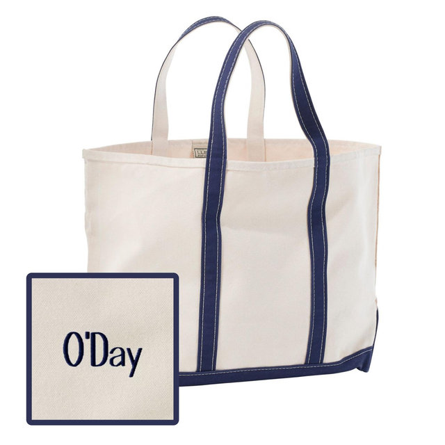 Boat and Tote®, Open-Top | Blue, Large, Long with Navy O’Day Monogram