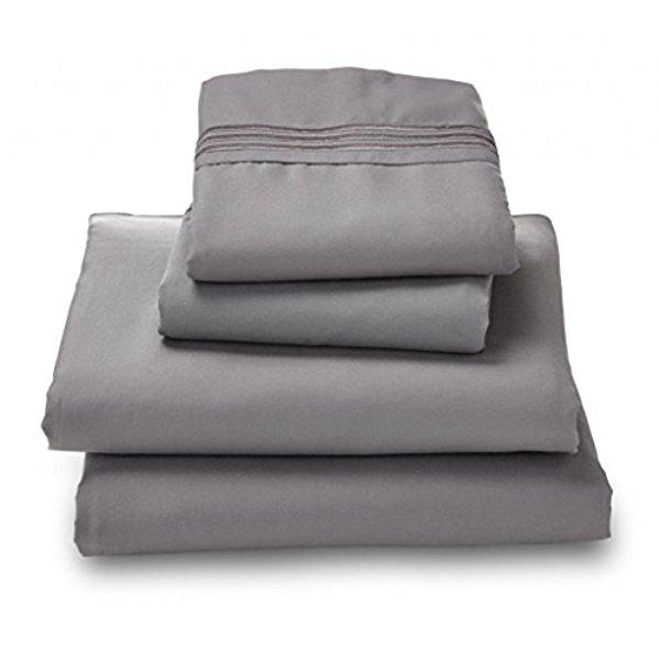 Where the Polka Dots Roam 100% Ultra Soft Microfiber Easy Care Luxury Sheet Set, Queen, Gray