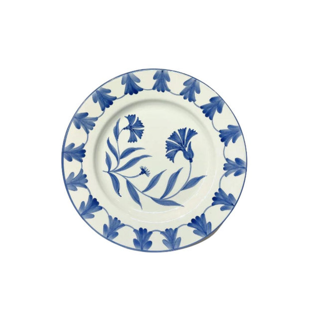 Carnation Dinner Plate, Blue