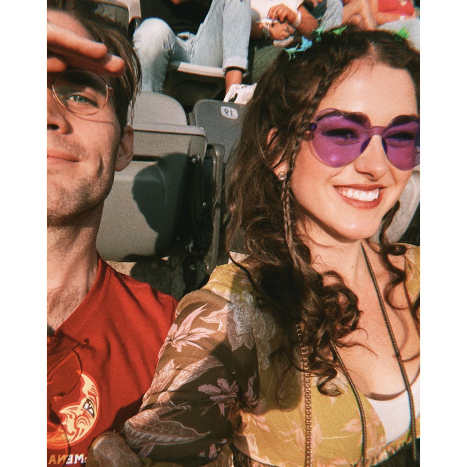 Patrick being a good sport at the Taylor Swift concert