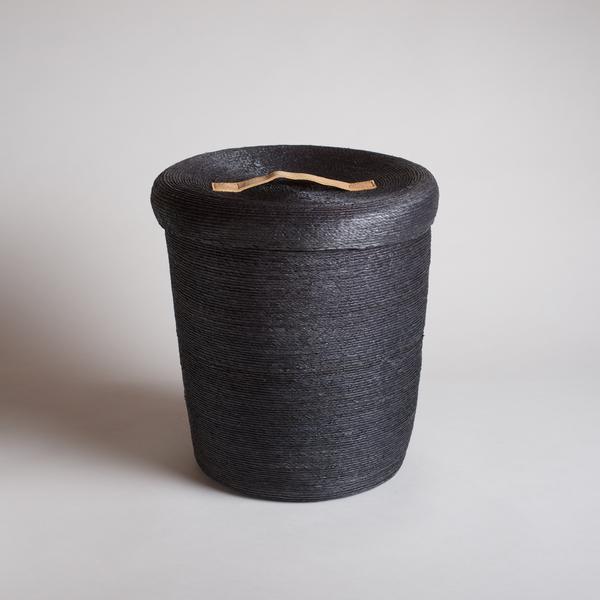 Burkelman Black Woven Palm Leaf Hamper