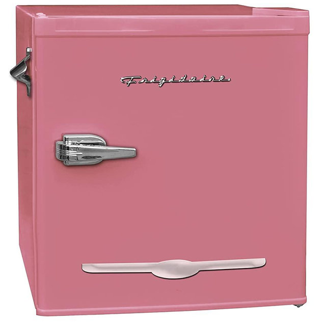 Frigidaire EFR176-PINK 1.6 cu. ft. Retro Bar Fridge with Side Bottle Opener, Pink