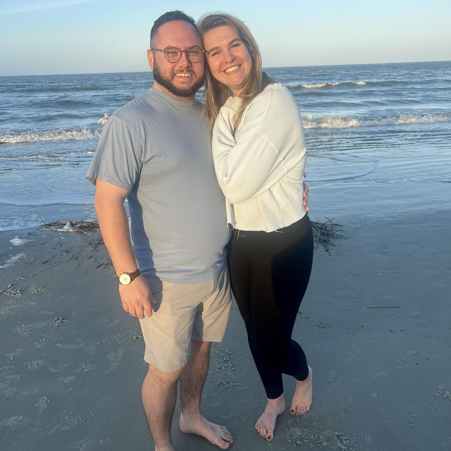 First picture together as a couple, on the same beach where we got engaged