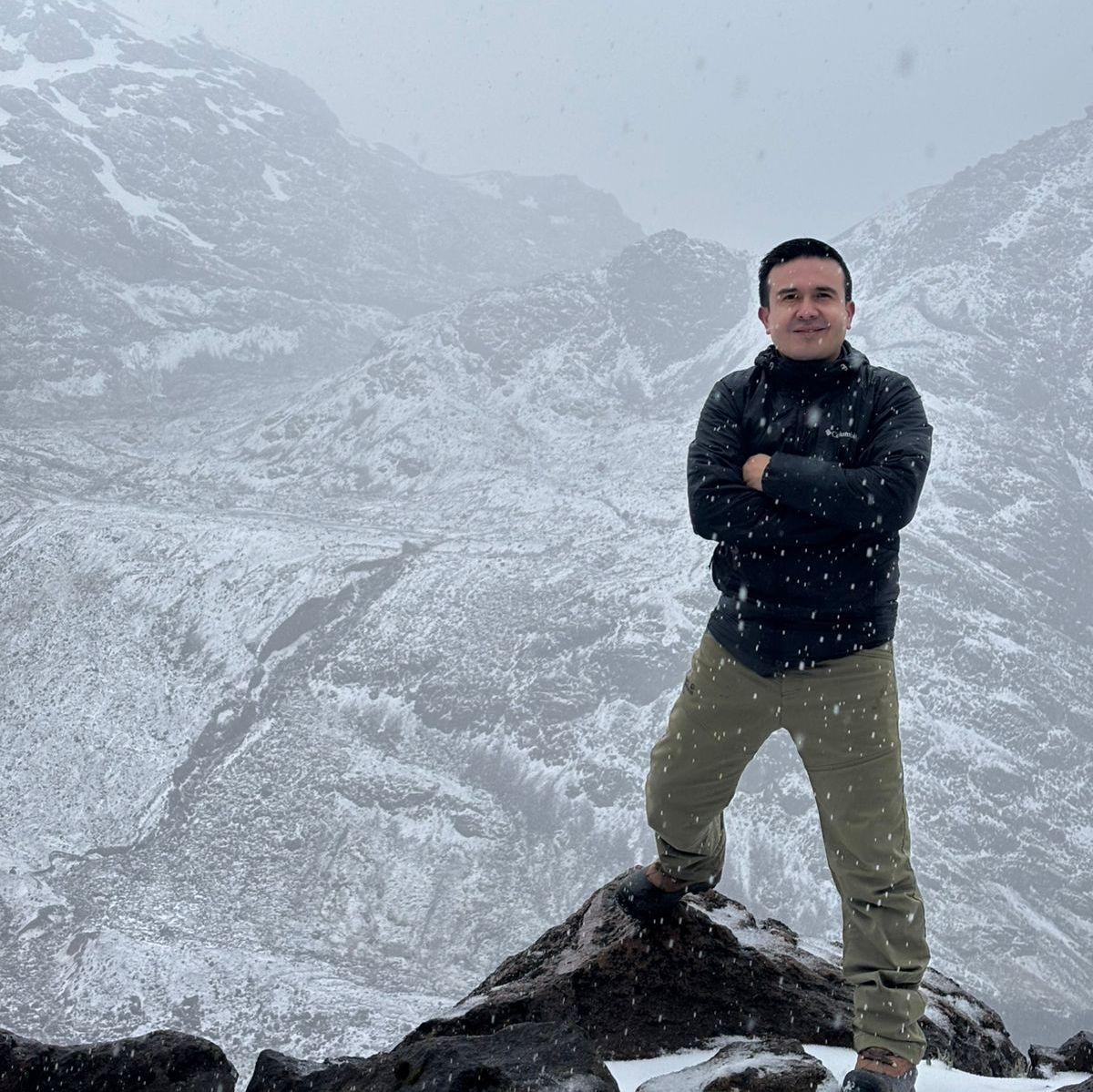 Cayambe Coca National Park - Pablo Hurtado at the summit during a recent adventure with Michael.