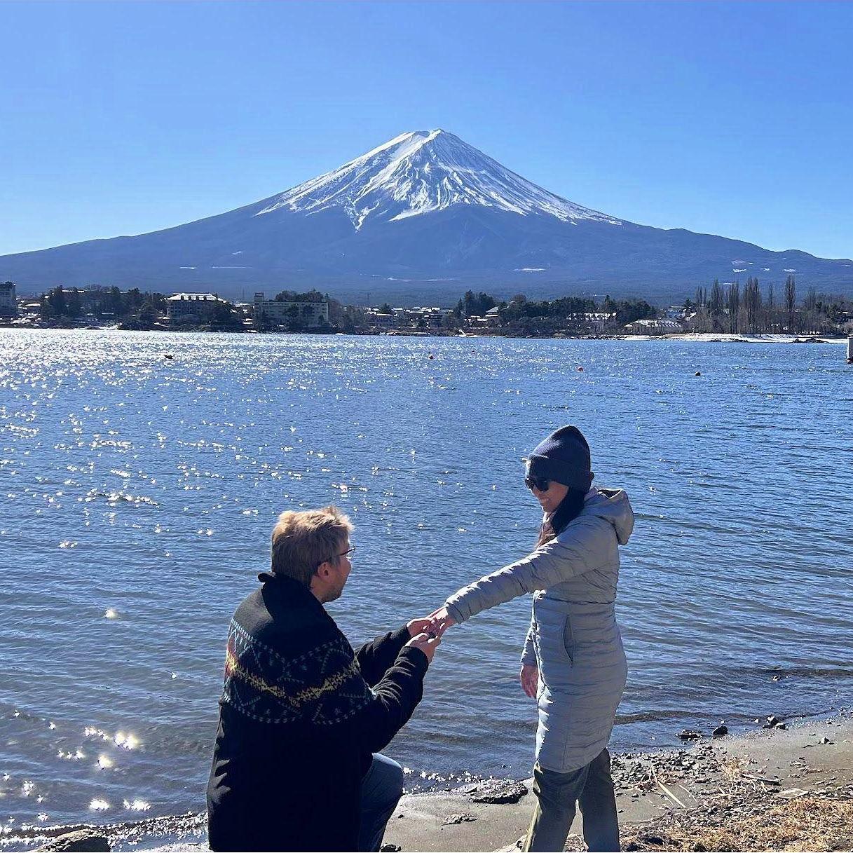Recreating the proposal at Mt. Fuji, where Luke had intended to propose before Vivian changed the itinerary