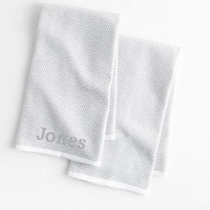Textured Terry Harbor Blue Organic Cotton Kitchen Dish Towels, Set of 2