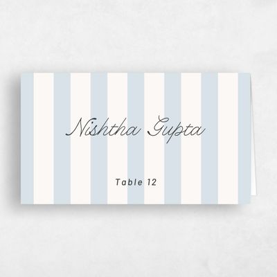 Blue Whisper Wedding Place Card - Sabbia