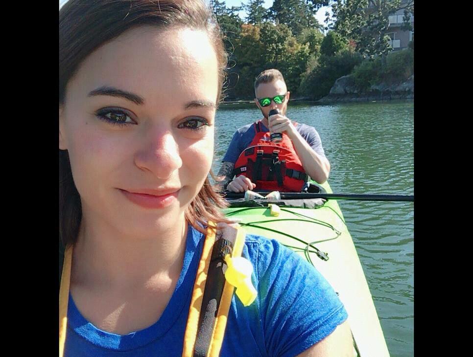 Kayaking in Victoria, BC before Cory proposed.