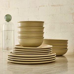 Hale Stoneware Dinnerware Collection - Stoneware, Natural Tan, 16-Piece Dinnerware Set