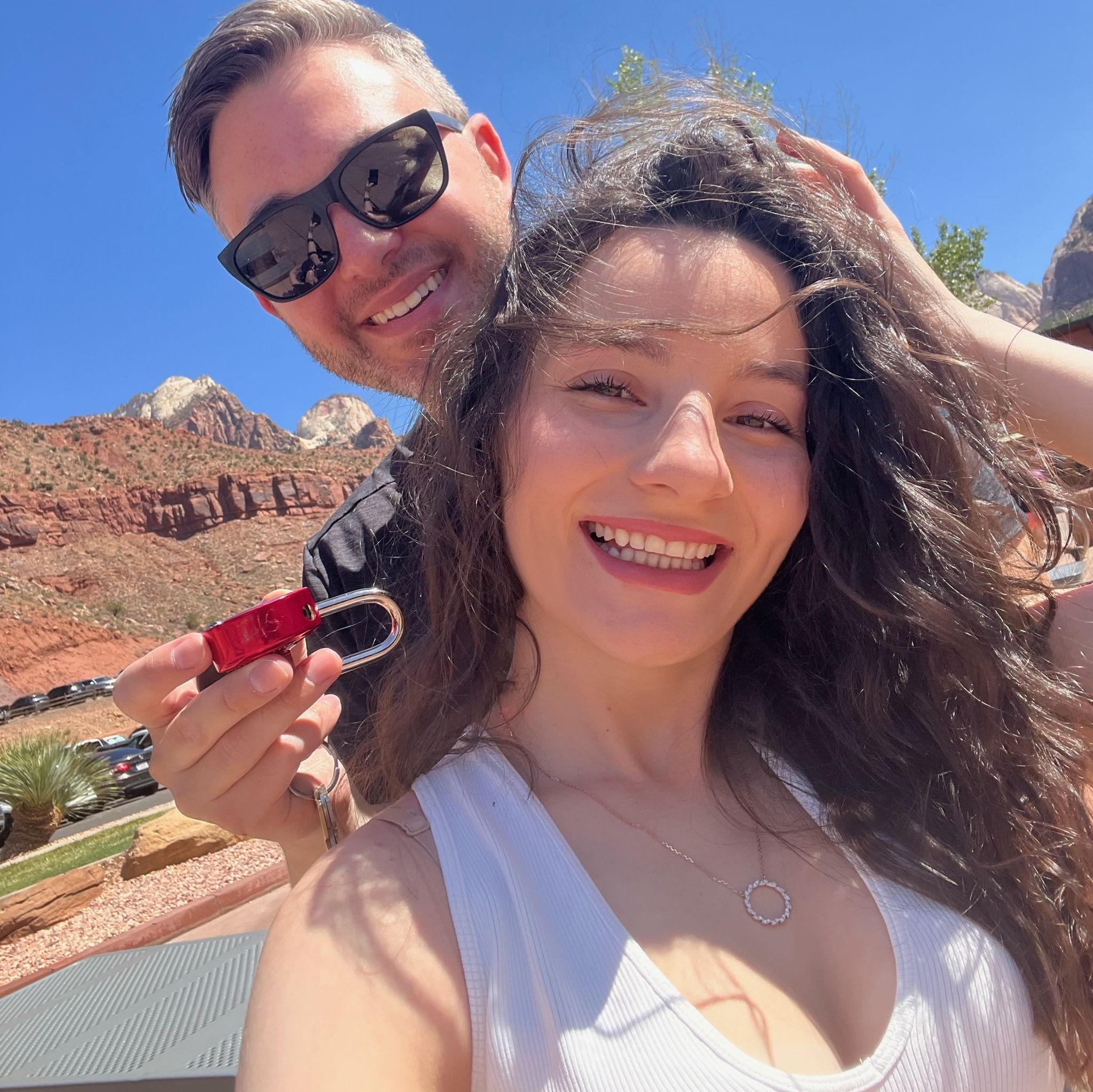 We left a lock with our initials in Zion National Park.