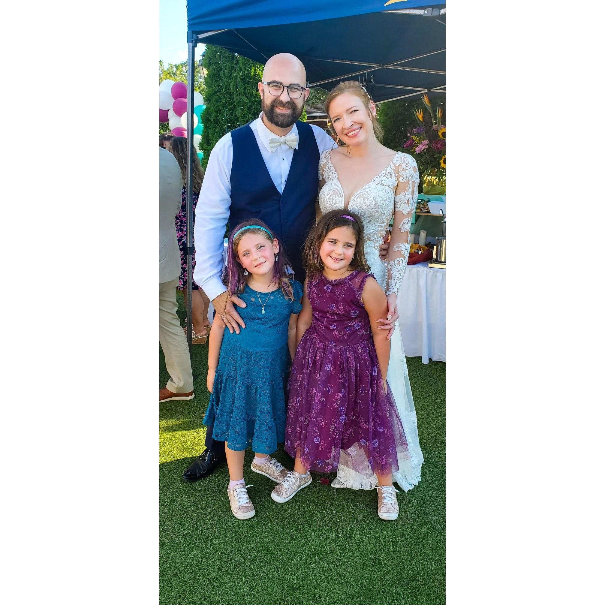 Bride and Groom with Dustin's daughters, Helena and Marya