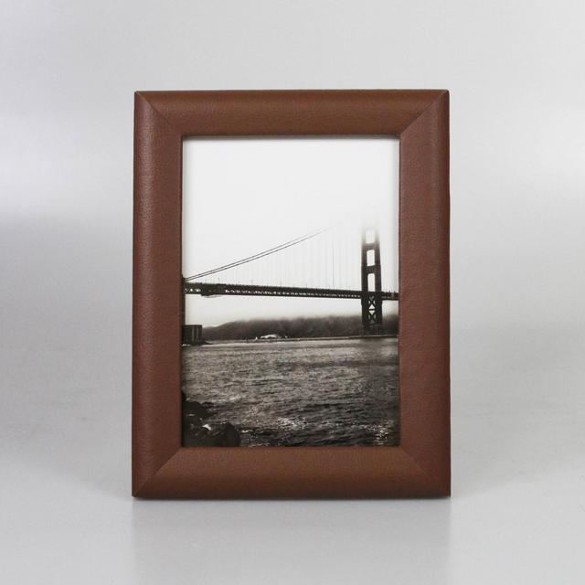 5" x 7" Fau x Leather Rounded Tabletop Frame Cognac - Project 62™