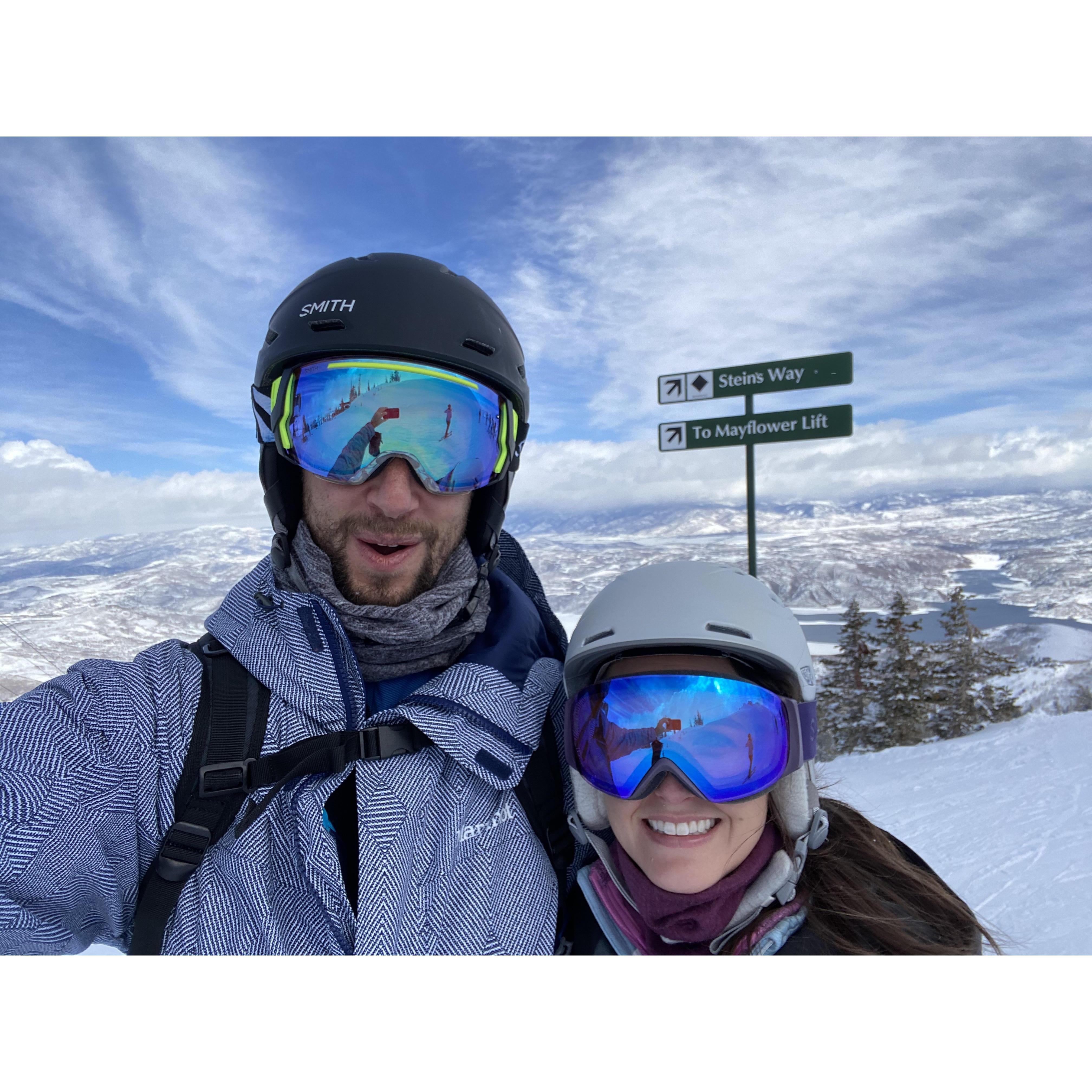 Skiing Deer Valley 2020 right before Michelle went down her first black diamond! We've loved making this a tradition and look forward to many more trips together and with any friends who want to join!