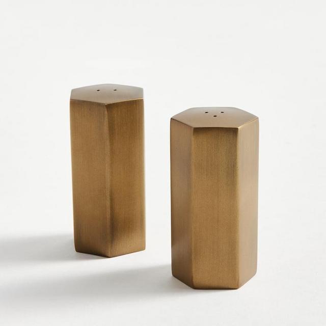 Bleecker Salt & Pepper Shakers, Set of 4 - Antiqued Gold