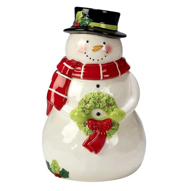 Certified International Holiday Magic Snowman 3-D Cookie Jar, 78 oz.