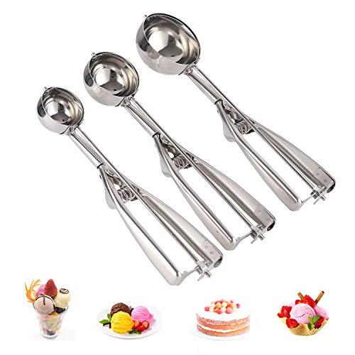 SZ-JIAHAIYU Stainless Steel Ice Cream Scoop Chef Soup spoon Cookie Scoop Cupcake Scoop with Trigger 18/8Medical Stainless Steel Used to Baking Cookie Making a Mold Model