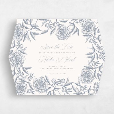 Grey Diamond Wedding Save the Date - Pivoine Landscape
