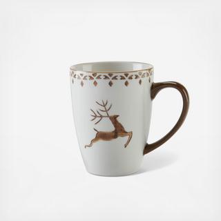 Wooded Reindeer Mug, Set of 4