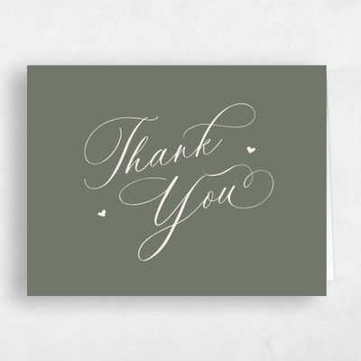 Dark Sage, Green Wedding Thank You - Estate Landscape