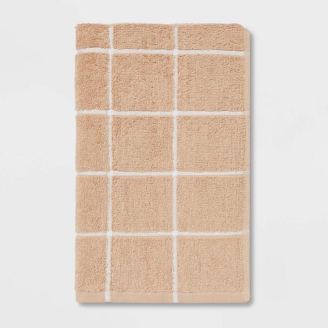 Everyday Grid Hand Towel Tan - Room Essentials™