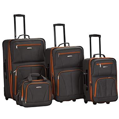 Rockland Luggage 4 Piece Set, Charcoal, One Size