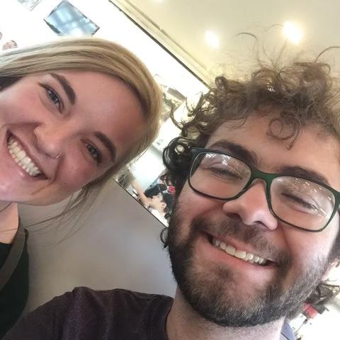 Probably our first selfie together - being silly friends at an FRC event at Pops in Arcadia!