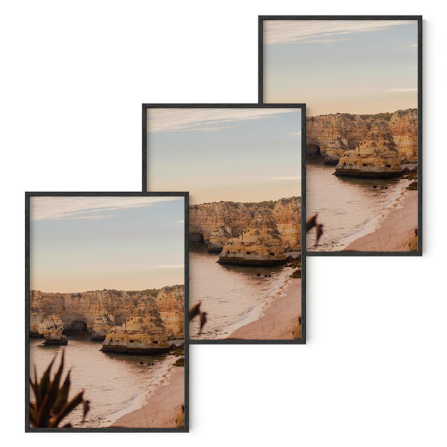 Haus and Hues Set of 3 Picture Frame with Plexiglass Cover, Black Oak, 24x36