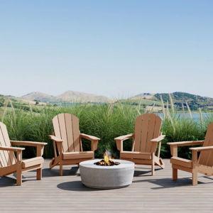 Laguna HDPE Folding Adirondack Chair (Set of 4) - Teak