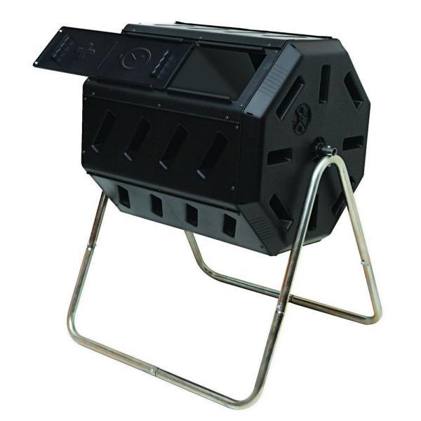Tumbling Composter with Two Chambers for Efficient Batch Composting