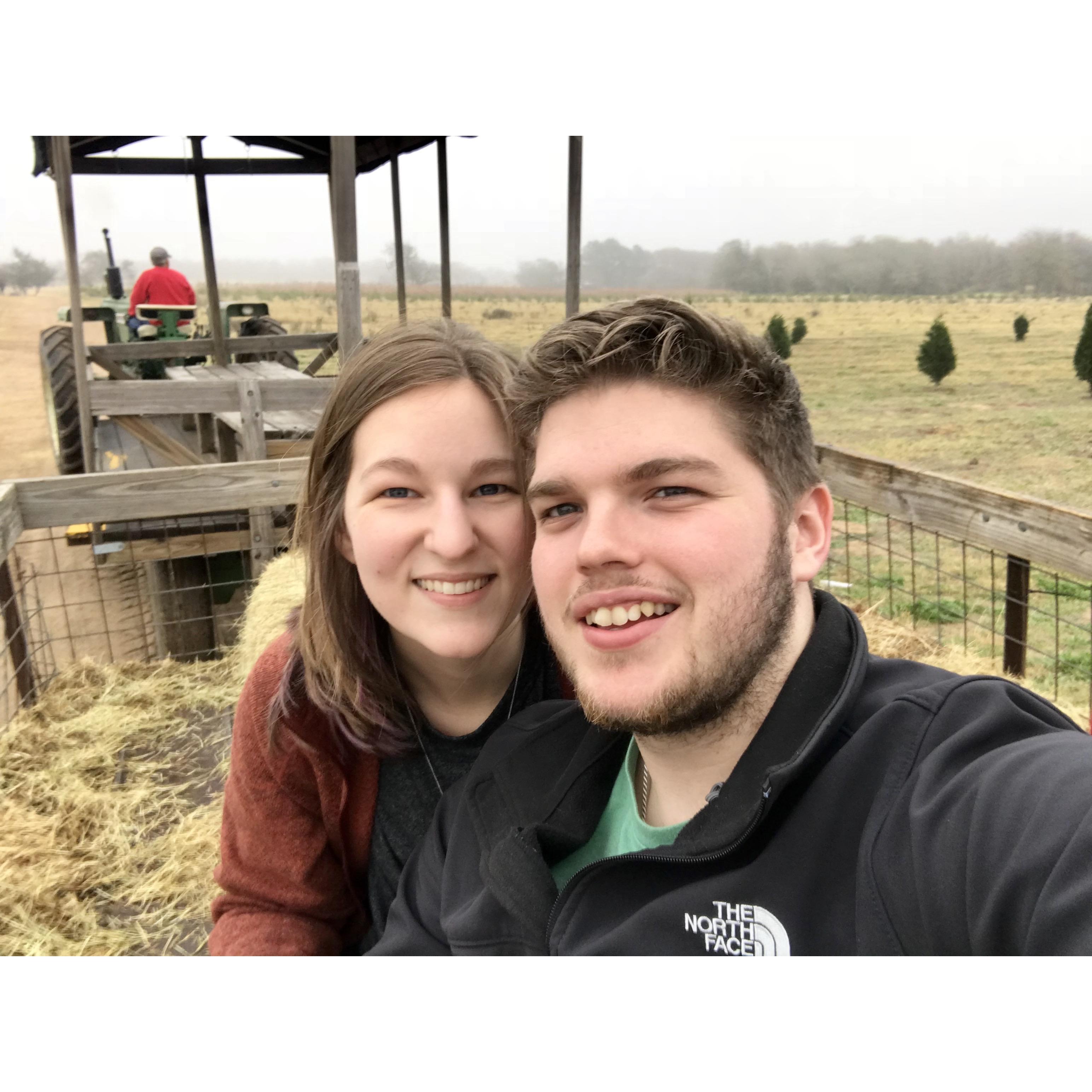 Going to cut down our second Christmas Tree together