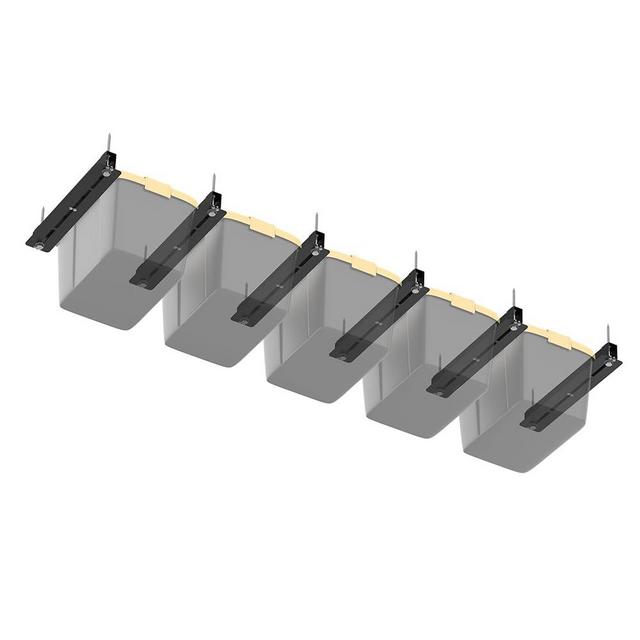 WALMANN Overhead Tote Storage Rail System, Heavy Duty Garage Ceiling Bin Storage Rack Adjustable Tote Slide Garage Storage System(for 5 Bins, Bins Are Not Included)