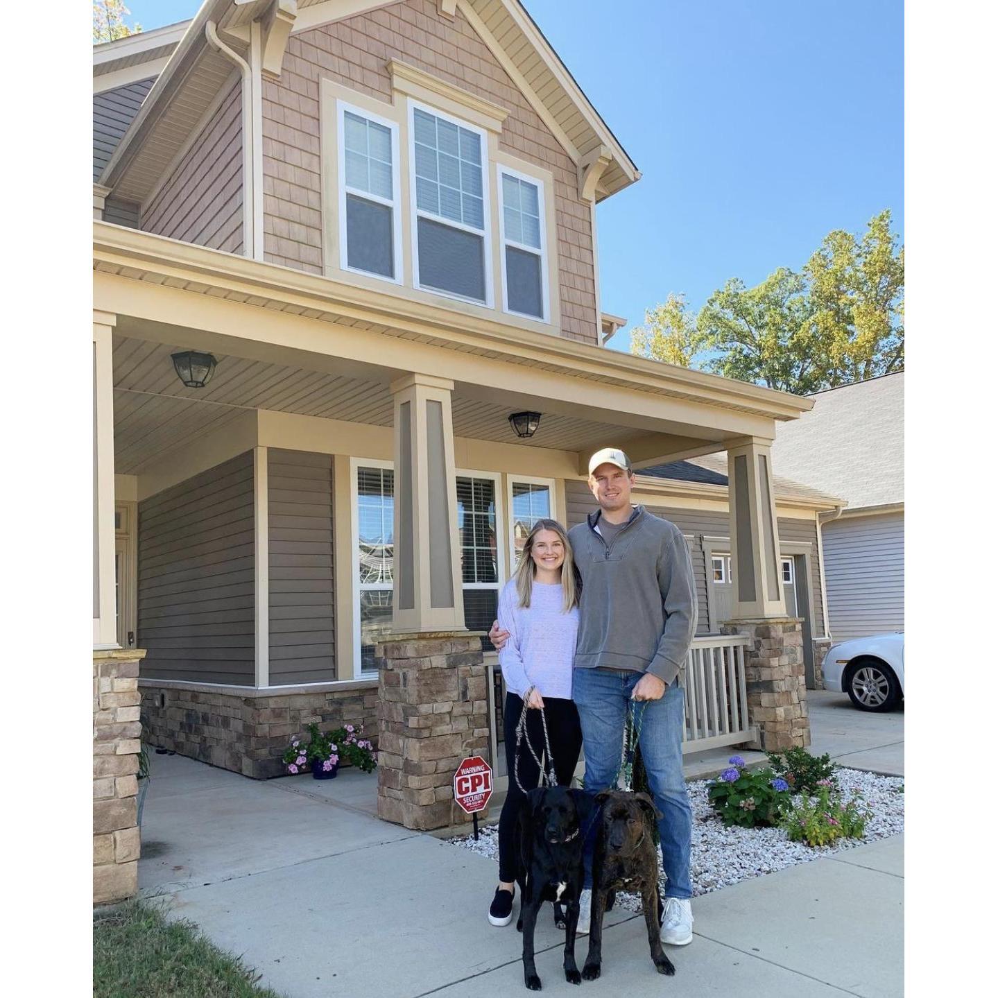 Our first home, featuring our pups Luna and Wrigley.