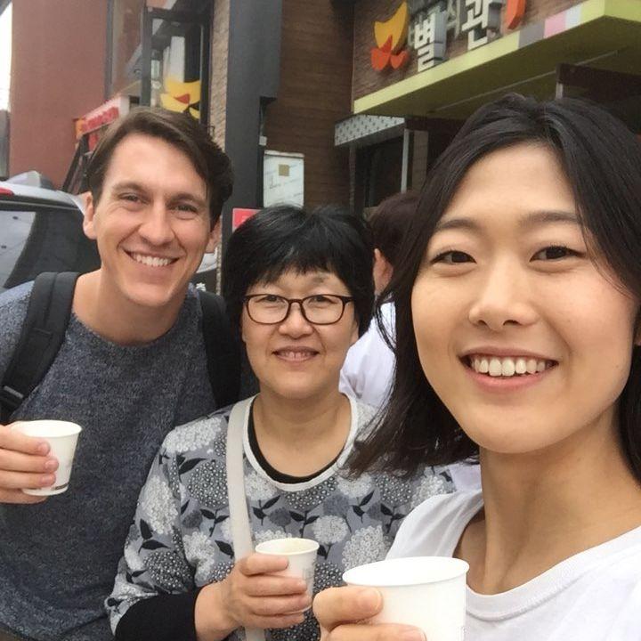 First lunch with mom after moving to Korea in 2018.