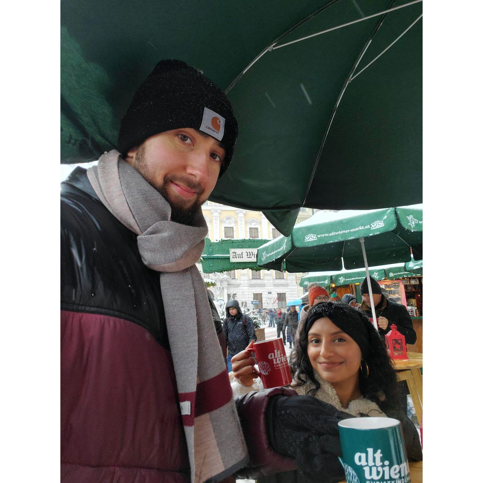Mulled wine in the snow