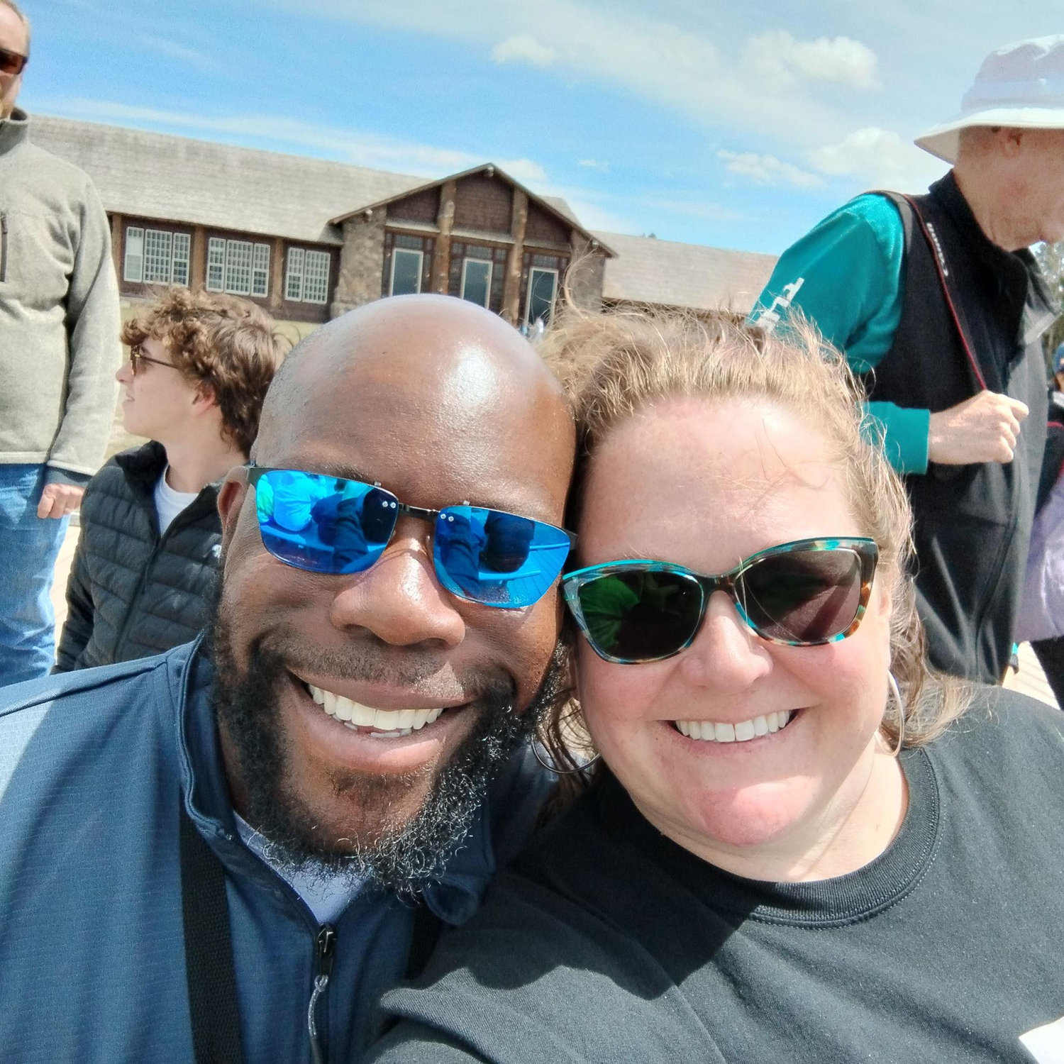 Waiting for Old Faithful at Yellowstone National Park