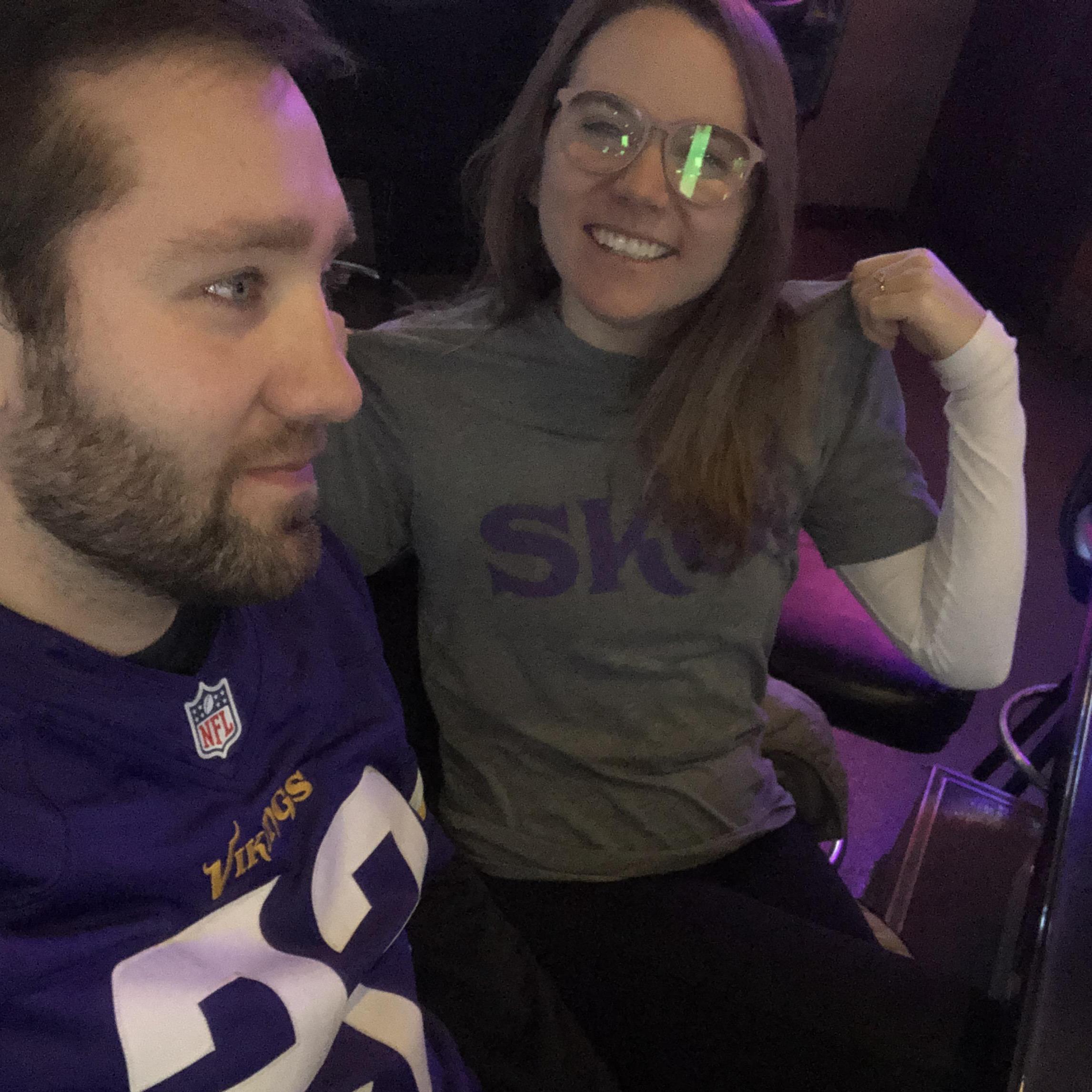 Hailey is still working on fully embracing the lifestyle that is being a Vikings fan. She goes along with it as long as they aren't playing her teams the Texans or Panthers.