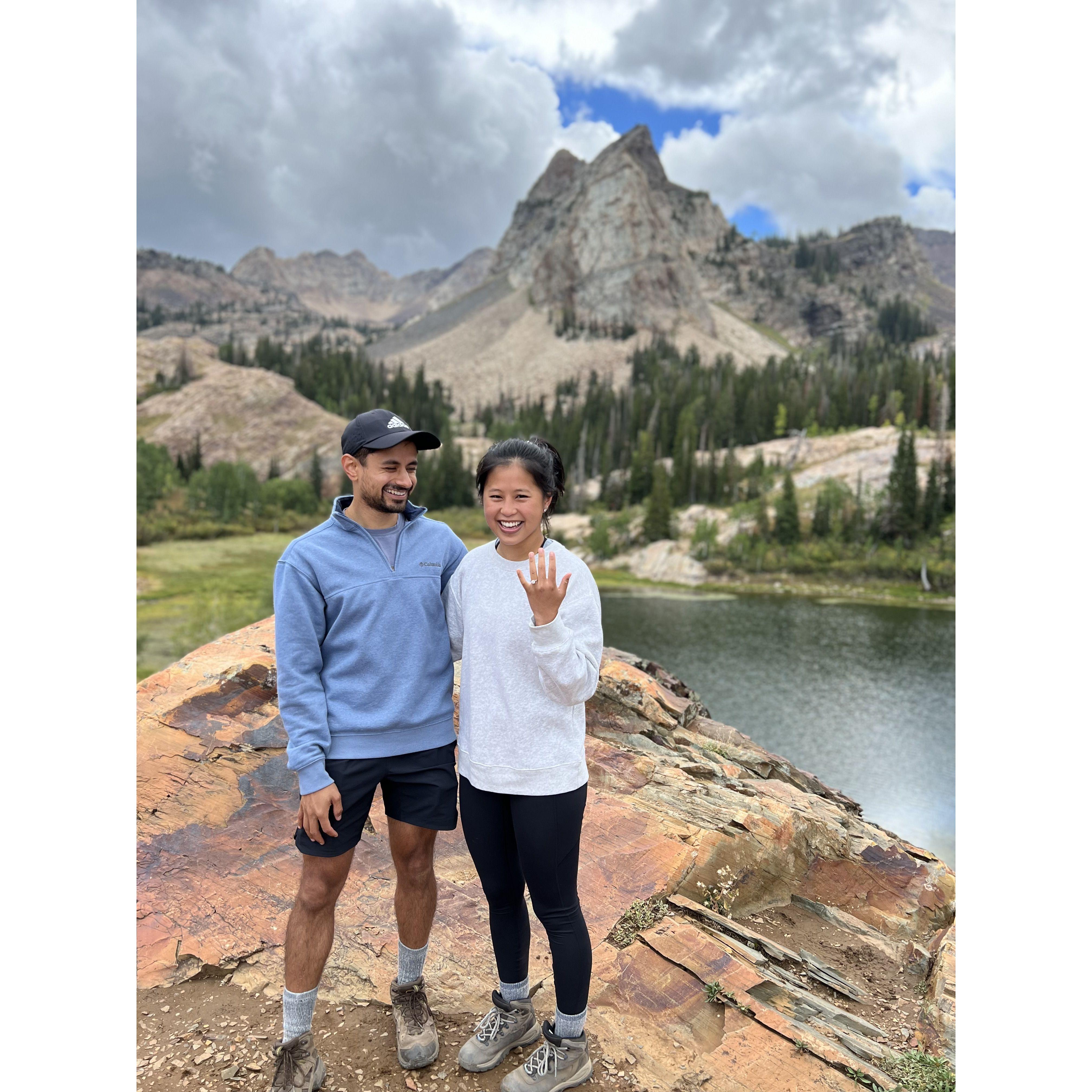2022 - The proposal, of course doing one of their favorite things, hiking in the mountains!