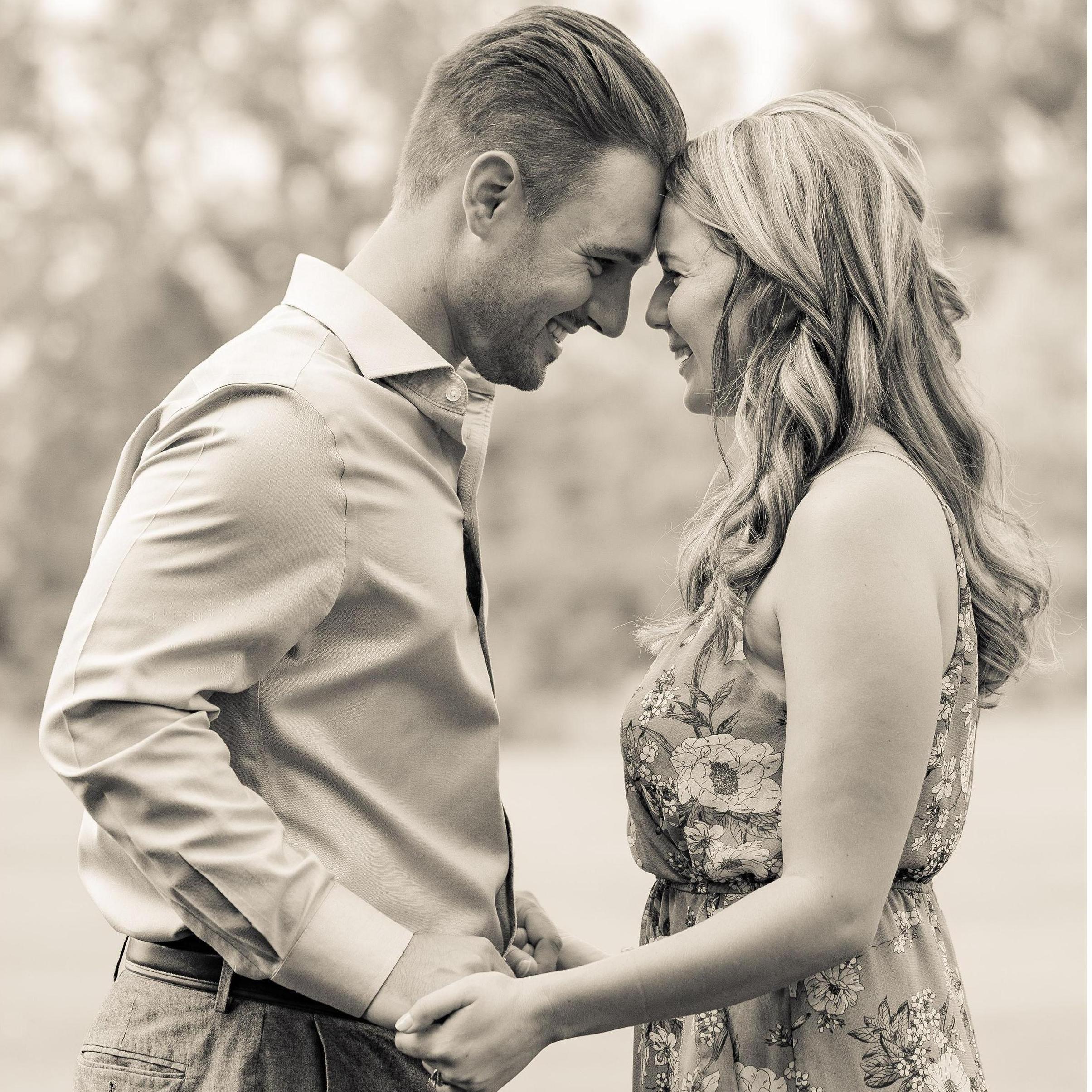 We had the best time getting our engagement photos done. We giggled the entire time. Who would have thought it would be 90 degrees out at the end of September? I'm hoping for the same weather Oct 3rd!