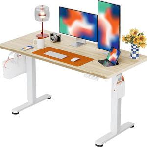 Ergear Height Adjustable Electric Standing Desk, 48x24 Inches Sit Stand up Memory Computer Home Office Desk (Natural),(EGESD5N)