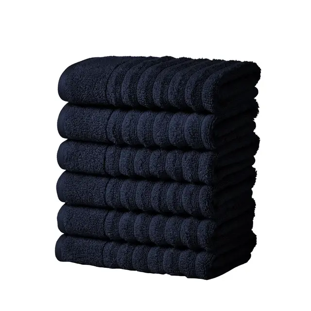 Luxury Cotton Ribbed Texture Towel Set - Great Bay Home .