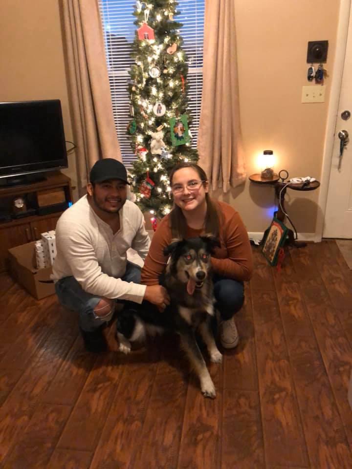 Christmas with Aspen our pup 2019