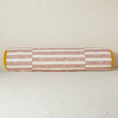 Bolster Oversized Woven Uneven Stripe Decorative Throw Pillow Terracotta - Opalhouse™ designed with Jungalow™
