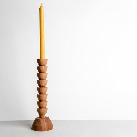 Wooden Candlestick - Cherry