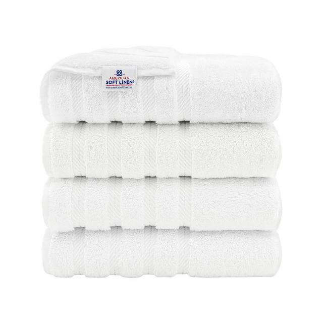 American Soft Linen Edison Luxury 100% Turkish Cotton 4-Piece Bath Towel Set